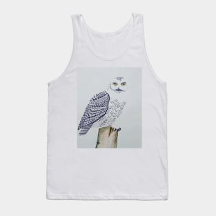 Snowy Owl on Post Tank Top